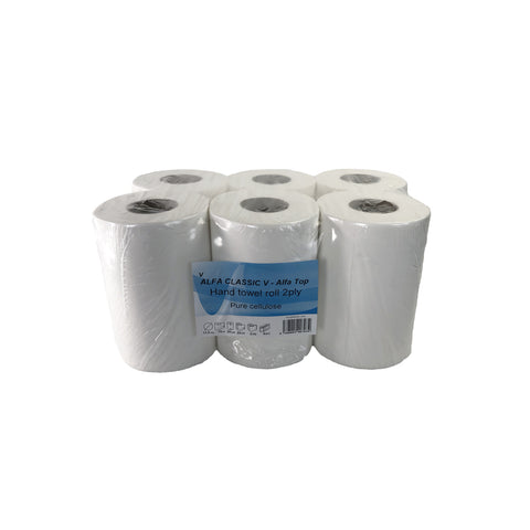 Papírové ručníky v roli 6x, pr. 13,5 cm, návin 75 m, bílá