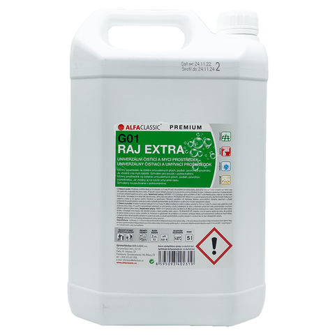 G01 Raj Extra Premium, univerzální čistící a mycí prostředek