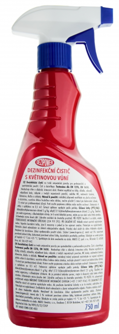 Dezinfekční čistič s květinovou vůní, bez chlóru, na tvrdé povrchy
