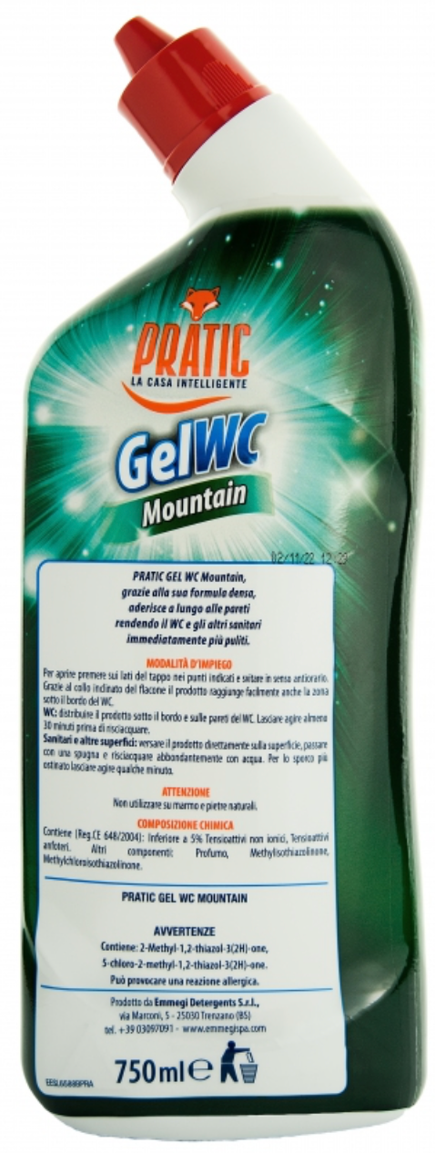 Extra účinný čistič WC s horskou vůní borovice Pratic WC gel