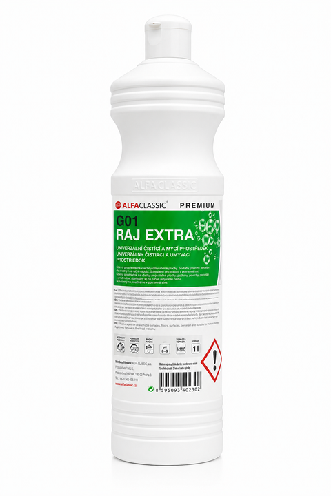 G01 Raj Extra Premium, univerzální čistící a mycí prostředek