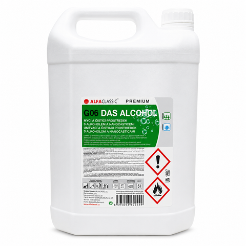 G06 DAS Alcohol, mycí a čistící prostředek s alkoholem a nanočásticemi