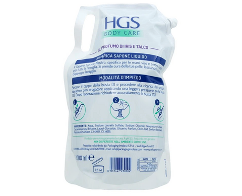 HGS SAPONE LIQUIDO IRIS e TALCO 2 l tekuté mýdlo