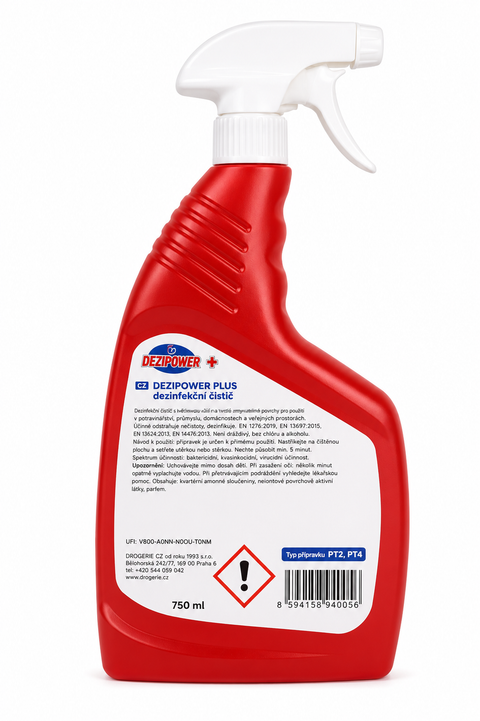 DEZIPOWER PLUS, Dezinfekční čistič s květinovou vůní na tvrdé povrchy, bez chlóru a alkoholu